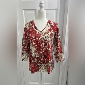 Chico’s 3/4 Sleeve V-Neck Top | Size 2 | L 12